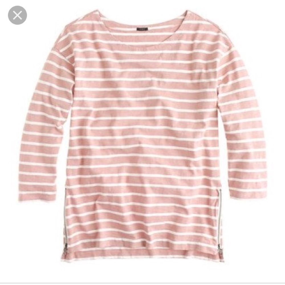 Jcrew side zip striped t shirt